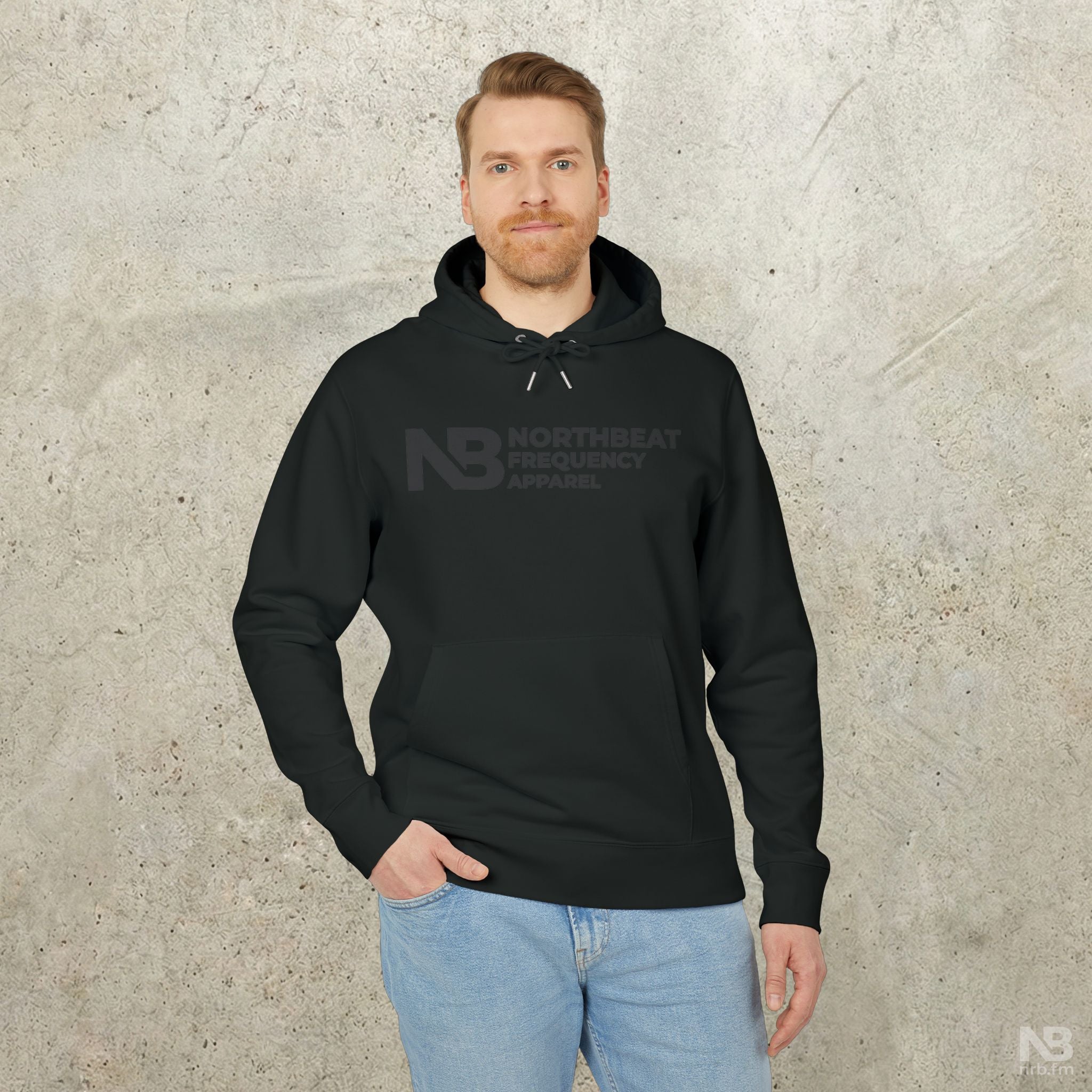 NorthBeat Residency Logo Hoodie — Minimal Black Streetwear Pullover